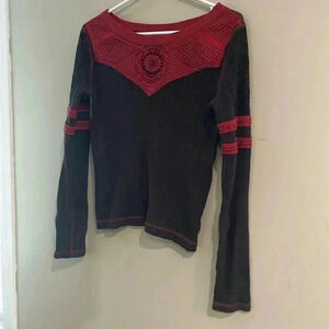 [S]Free People Boho style Ribbed  sweater with Laces